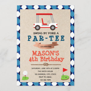 Convite de festas temático do golfe