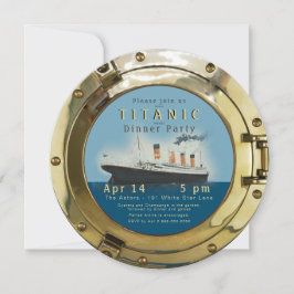Convite de festas Titanic Porthole