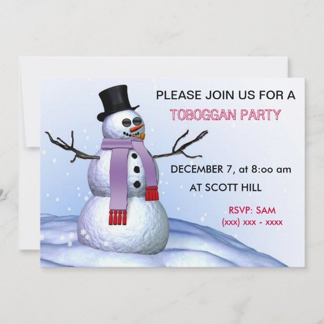 Convite de festas Toboggan (Frente)