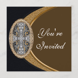 Convite de festas transversal cristão elegante