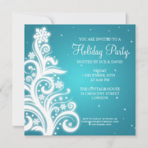 Convite de festas Tree Turquoise