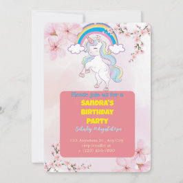 Convite de festas Unicorn | Ca De Aniversário Da R