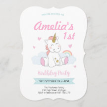 Convite de festas Unicórnio, Primeiro aniversário