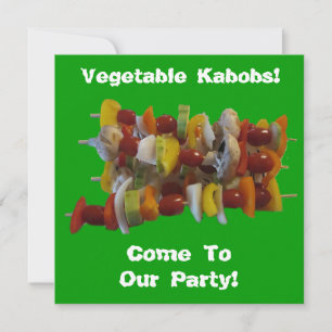 Convite de festas vegetal dos Kabobs do assado