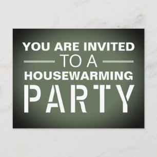 Convite de festas verde do Housewarming do poster