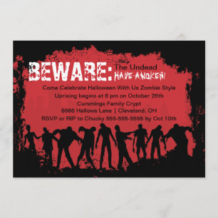 Convite de festas vermelho do Dia das Bruxas do