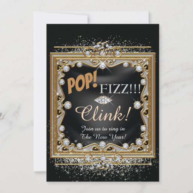 Convite de festas véspera de ano novo (Frente)