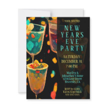 Convite de festas véspera de ano novo