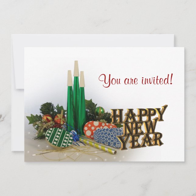 Convite de festas véspera de ano novo (Frente)