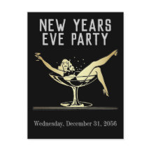 Convite de festas véspera de ano novo