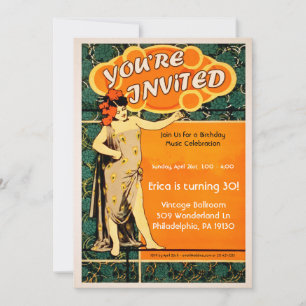 Convite de festas Vintage Dance Style