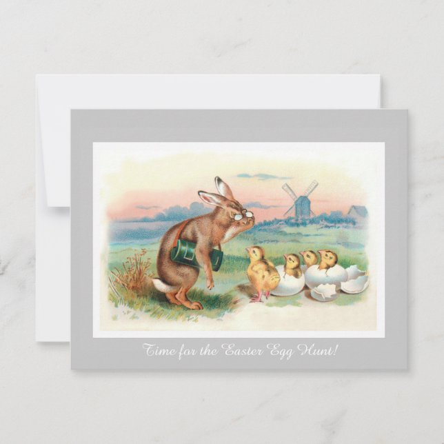 Convite de festas Vintage Easter Egg (Frente)