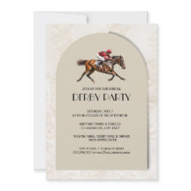 Convite de festas Vintage Horse Race Jockey Derby