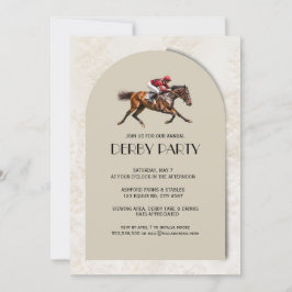 Convite de festas Vintage Horse Race Jockey Derby