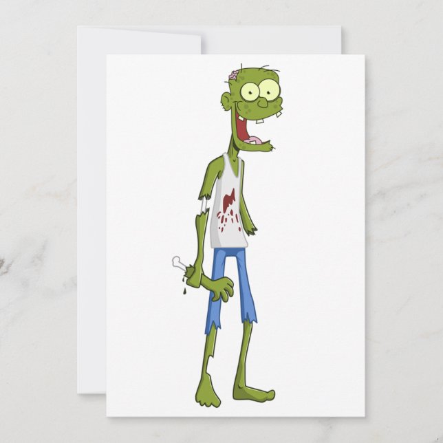 Convite de festas Zombie - Cartão Halloween (Frente)