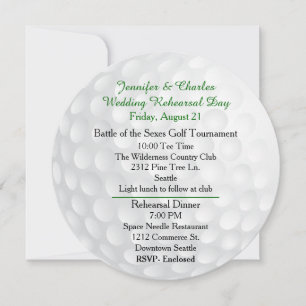 Convite de Festividades Pré-Casamento Bola de Golf
