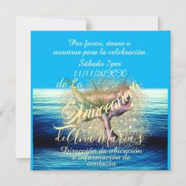 Convite de fiesta de cumpleaños de la sirena