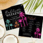 Convite de Fim de Semana Colorida da Árvore Palmei<br><div class="desc">Este Colorido Convite de Fim de Semana da Árvore de Palma é o convite perfeito para seus hóspedes! Incluir um itinerário de fim de semana para compartilhar todos os detalhes da celebração de fim de semana cheia do evento.</div>