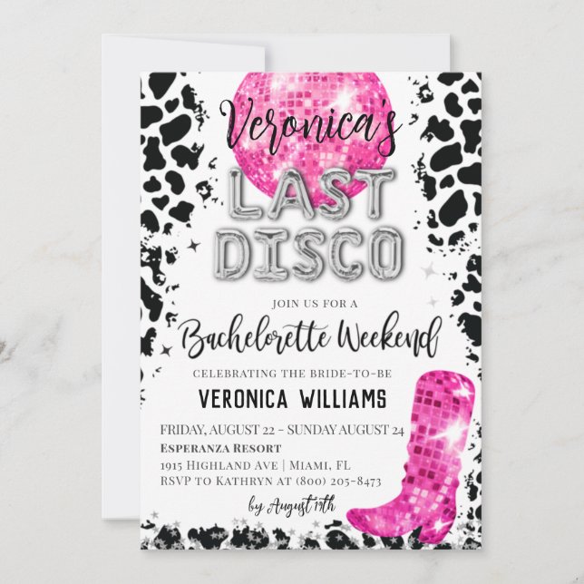 Convite de Fim de Semana de Despedida de Solteira  (Frente)