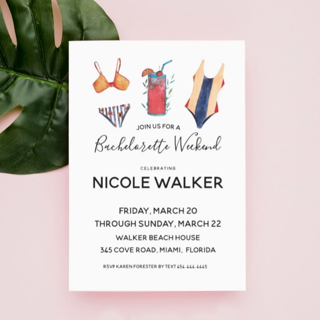 Convite de Fim de Semana de Festa de solteira de n (Criador carregado)