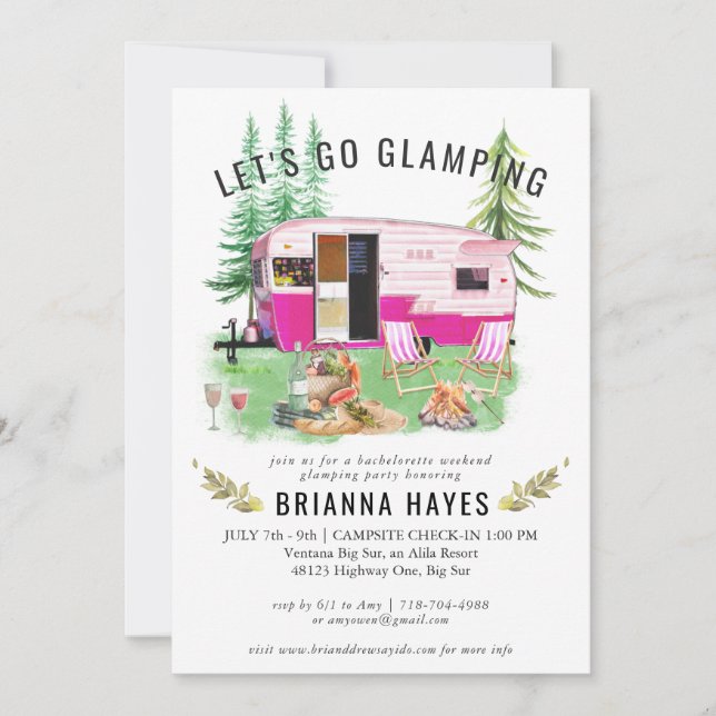 Convite de Fim de Semana para Campos de Glamping e (Frente)