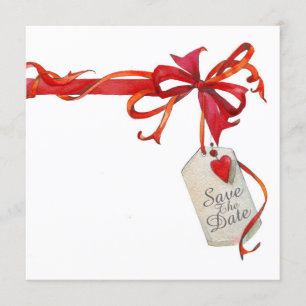 Convite de Fita Vermelha e Rosa para Ocasiões Espe