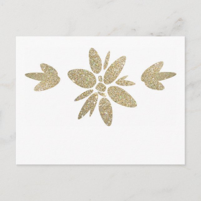 Convite de flor de brilho dourado elegante (Frente)