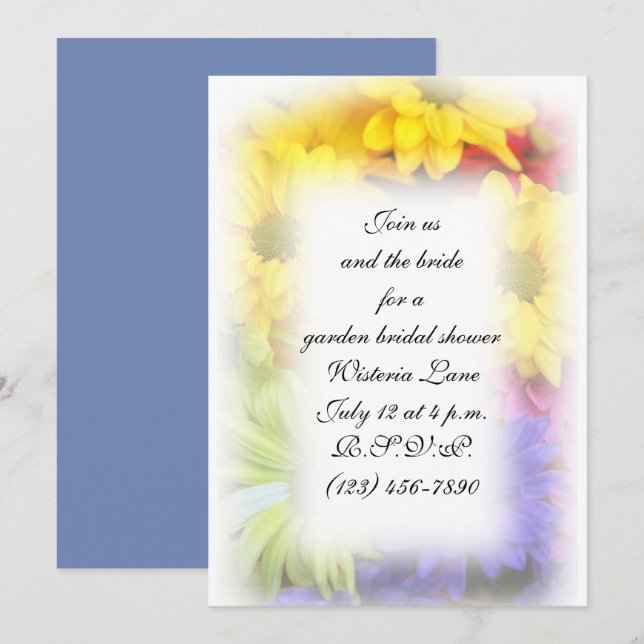 Convite de flor de verão 5x7 com envelopes (Frente/Verso)