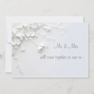 Convite de flor simples 3D branco