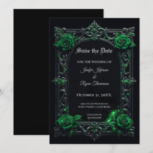 Convite de Floral Gothic Halloween para salvar a d