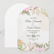 Convite de Floral Save The Date | Casamento Elegan