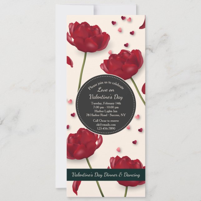 Convite de Flores de Amor Fundo Creme (Frente)