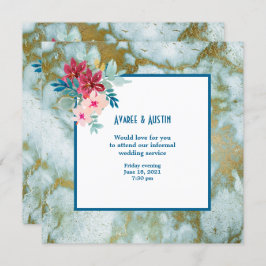 Convite de Flores de Aquarela para Casamento Infor