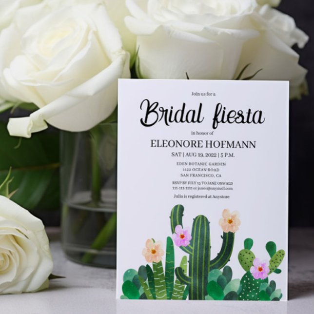 Convite de flores de Cactos Orçamento  Bridal Fies (Criador carregado)