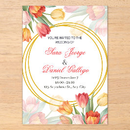 convite de flores de casamento