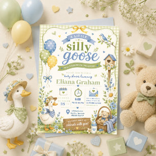 Convite de flores para chá de bebê de Ganso Bobo s