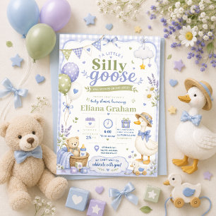 Convite de flores para chá de bebê de Ganso Bobo s