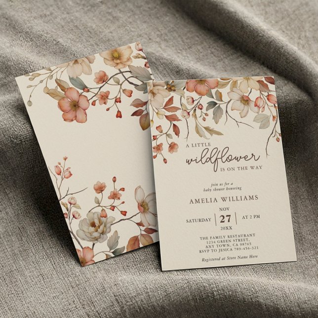 Convite de Flores Silvestres Boho em Marfim (Criador carregado)