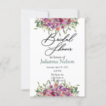 Convite de flores silvestres em aquarela roxa