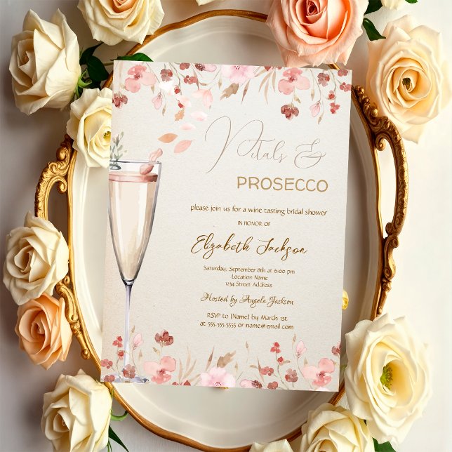 Convite de Flores Silvestres Pétalas & Prosecco (Criador carregado)