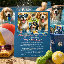 Convite de Flyer para Festa de Piscina no Dia de N