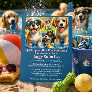 Convite de Flyer para Festa de Piscina no Dia de N
