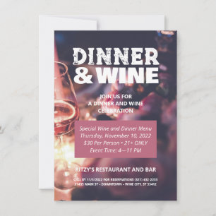 Convite de Flyer Personalizado para Jantar e Foto 