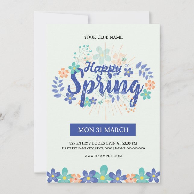 Convite de Folheto de Primavera Festival (Frente)