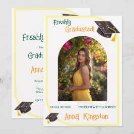 Convite de Formatura Amarelo Moderno