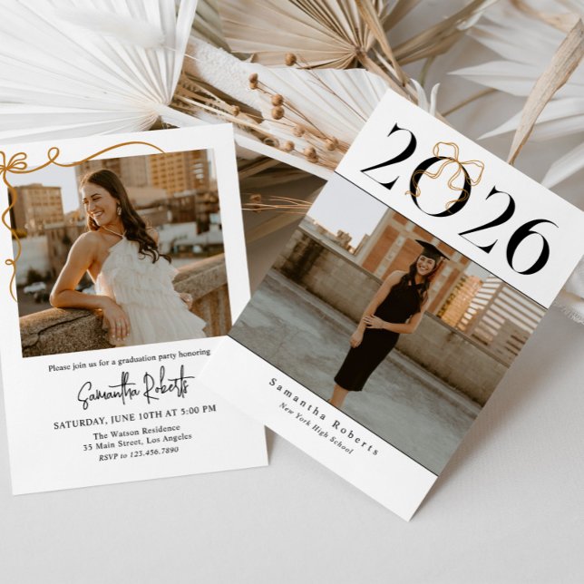 Convite de Formatura Arco Dourado Coquette 2026 Fo (Criador carregado)