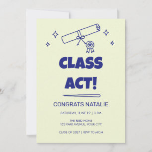 Convite de Formatura Atuação de Classe Retro Desen