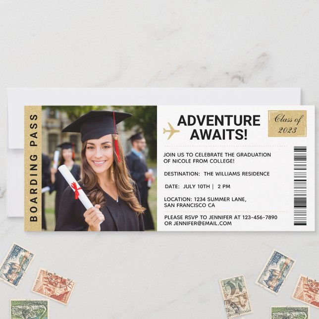 Convite de Formatura Aventura Espera Bilhete (Criador carregado)