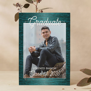 Convite de Formatura Azul Escuro Brilhante