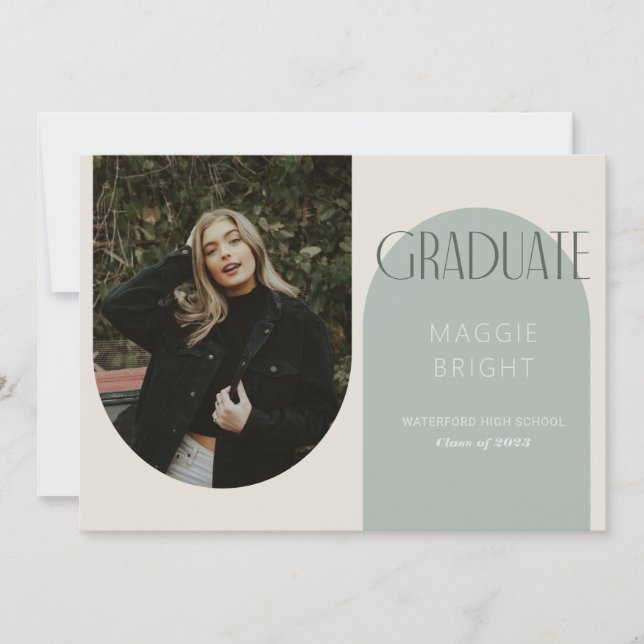 Convite de formatura boho com arco moderno para ca (Frente)